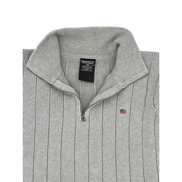 Polo Jeans Co. Ralph Lauren Men's Henley Pullover Chunky knit Seater in grey - Picture 4 of 9